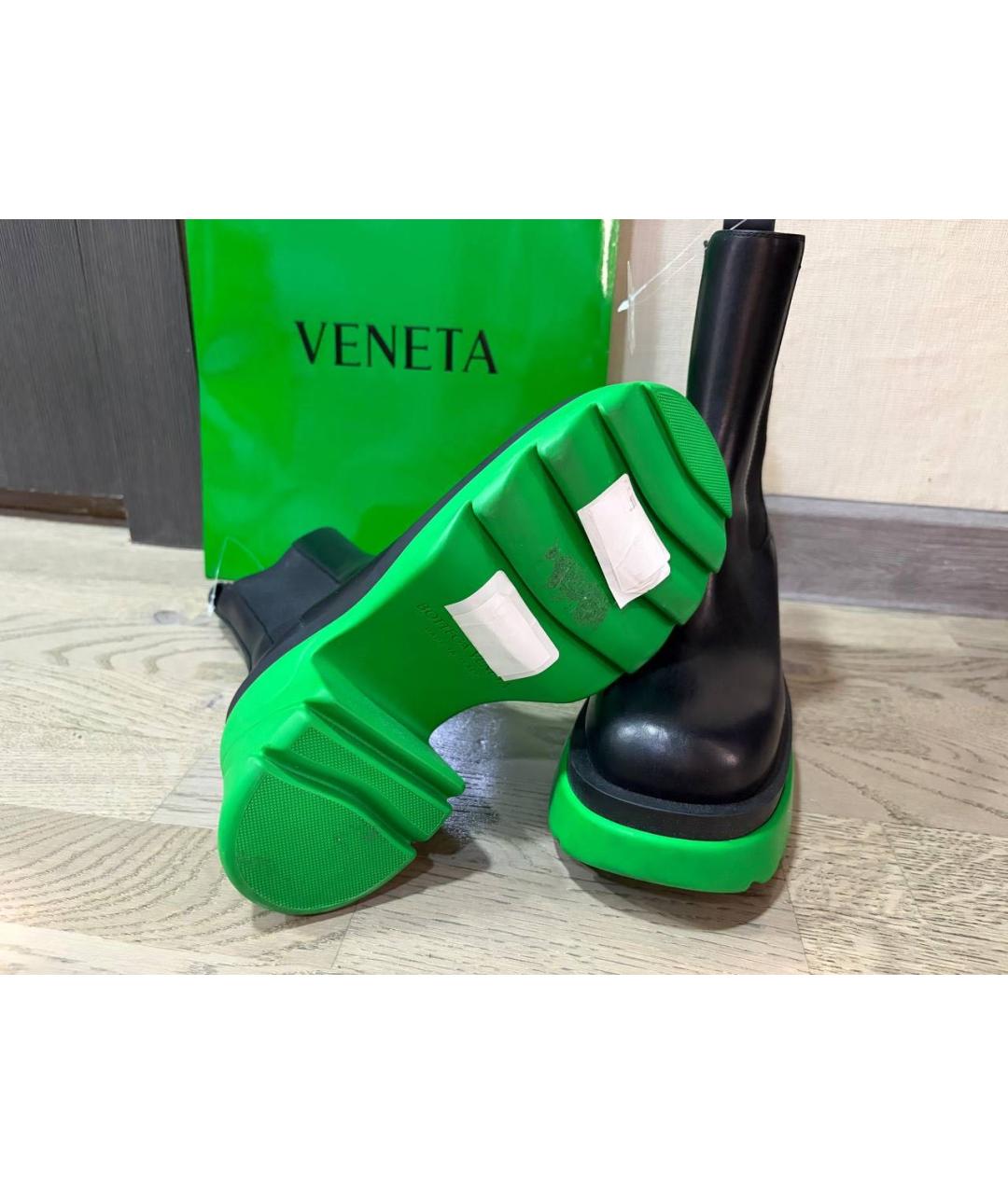 BOTTEGA VENETA Черные кожаные ботильоны, фото 4