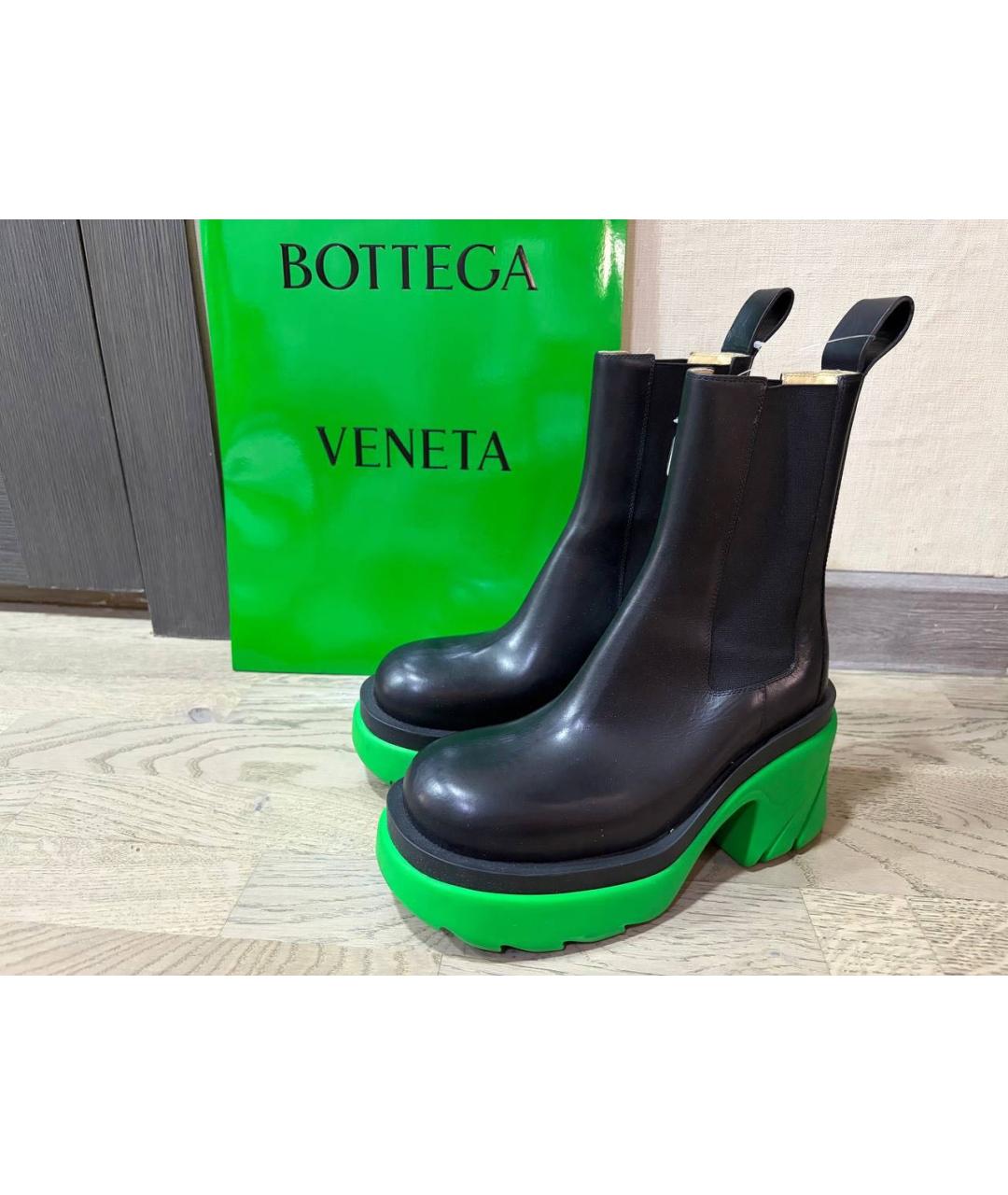 BOTTEGA VENETA Черные кожаные ботильоны, фото 7