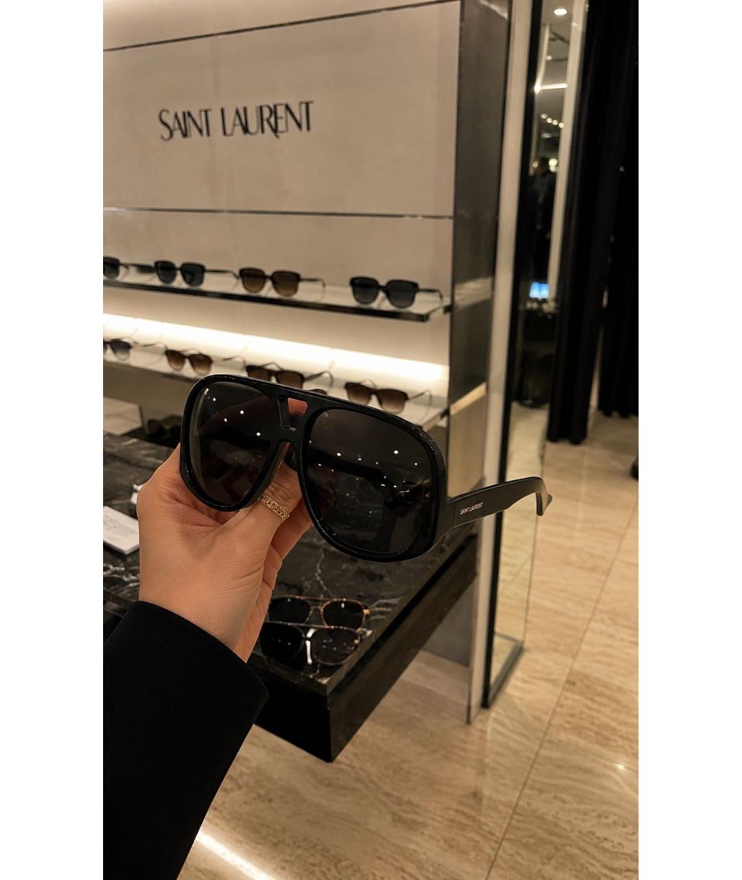 SAINT LAURENT Черные пластиковые солнцезащитные очки, фото 5