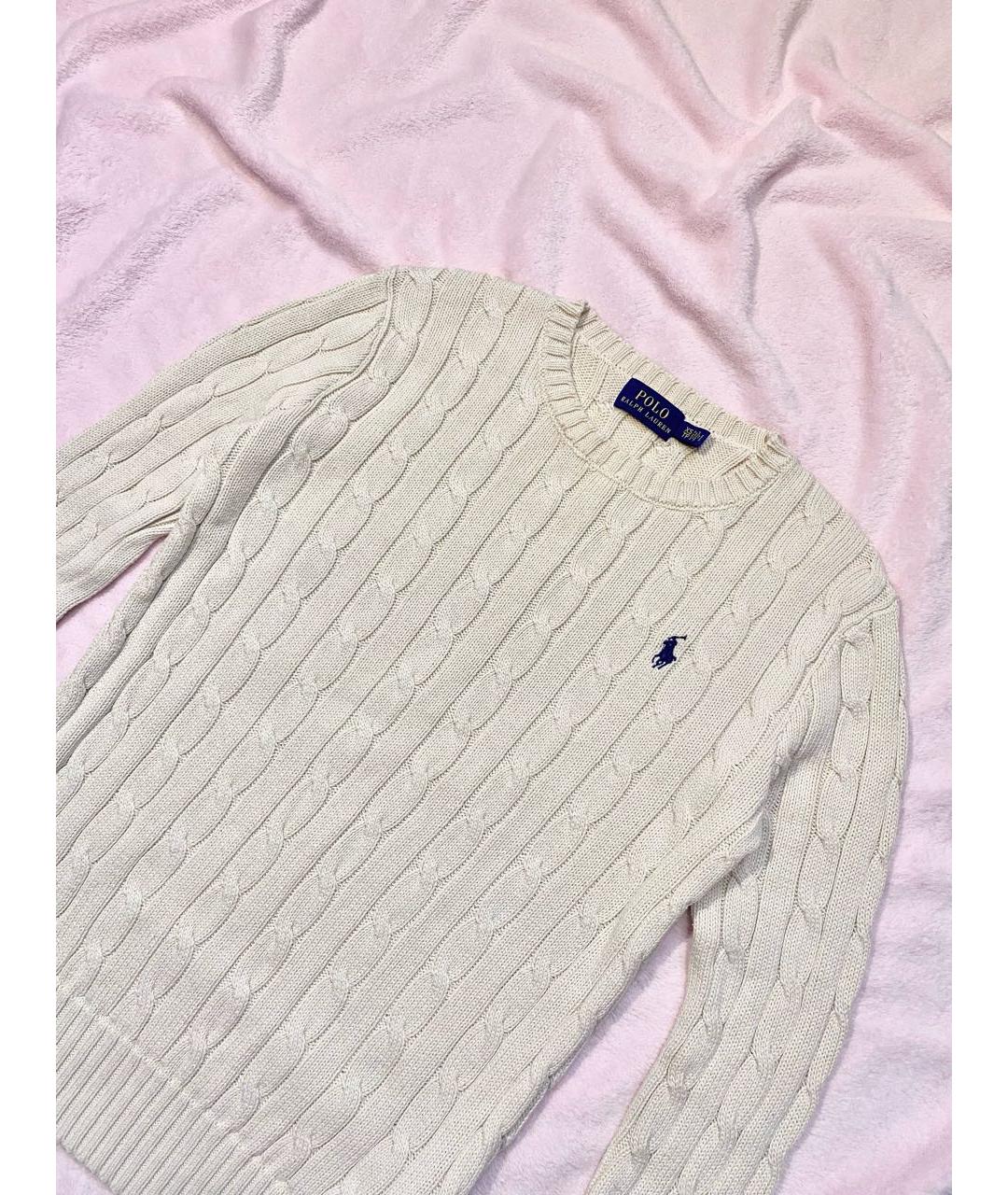 POLO RALPH LAUREN Бежевый хлопковый джемпер / свитер, фото 3