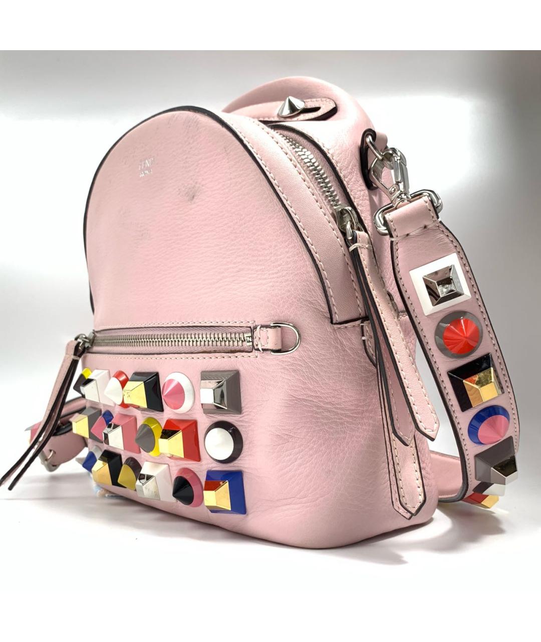 FENDI Розовая кожаная сумка через плечо, фото 6