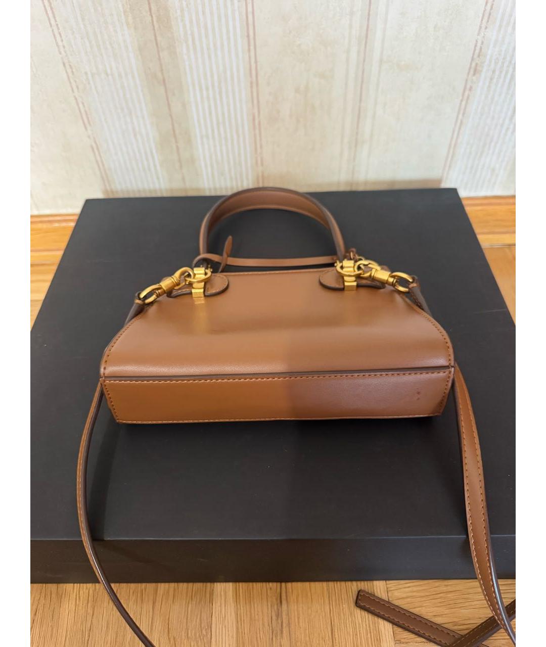 TORY BURCH Коричневая кожаная сумка через плечо, фото 3