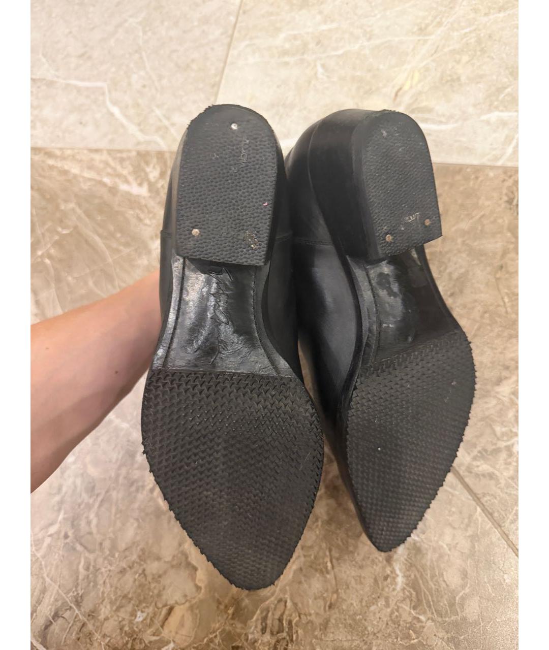 GIORGIO ARMANI Черные кожаные полусапоги, фото 2