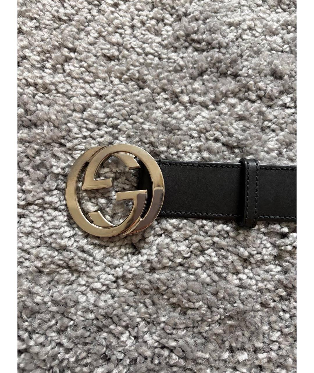 GUCCI Черный кожаный ремень, фото 2