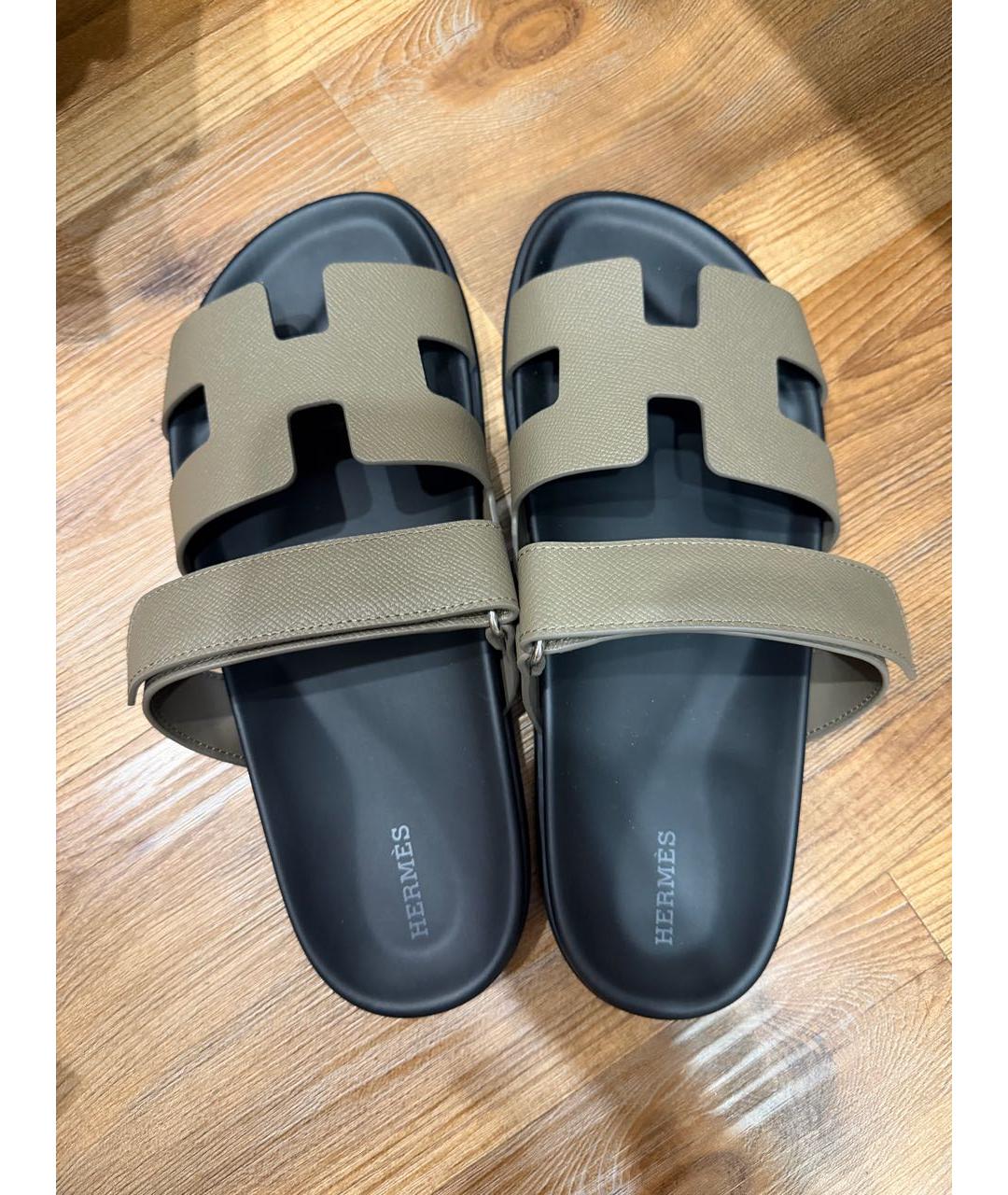 HERMES Кожаные шлепанцы, фото 3