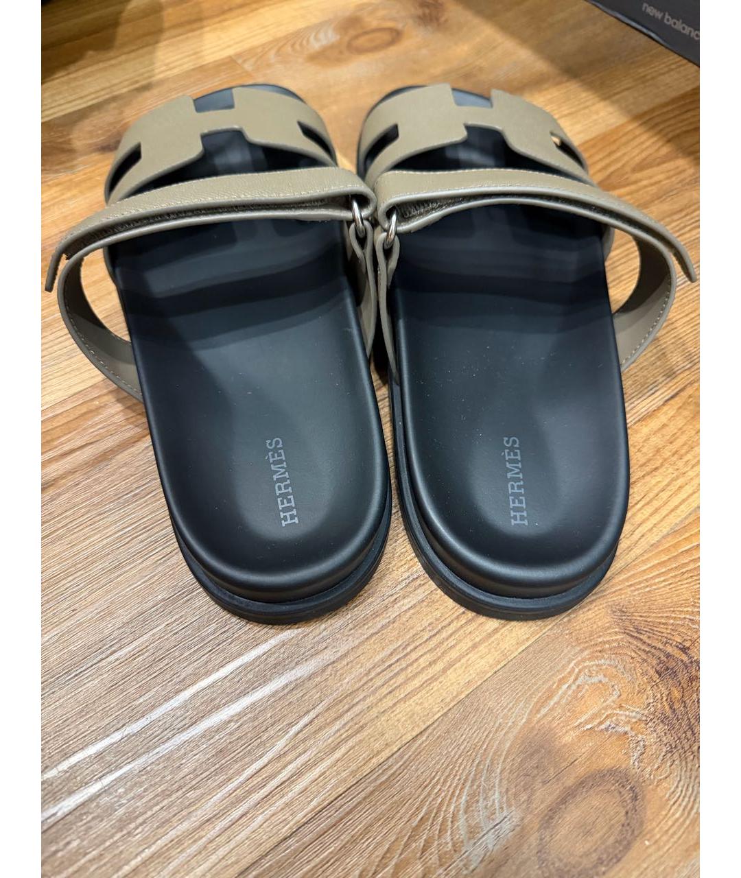 HERMES Кожаные шлепанцы, фото 4