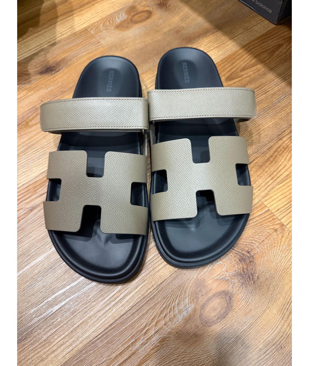 HERMES Кожаные шлепанцы, фото 2