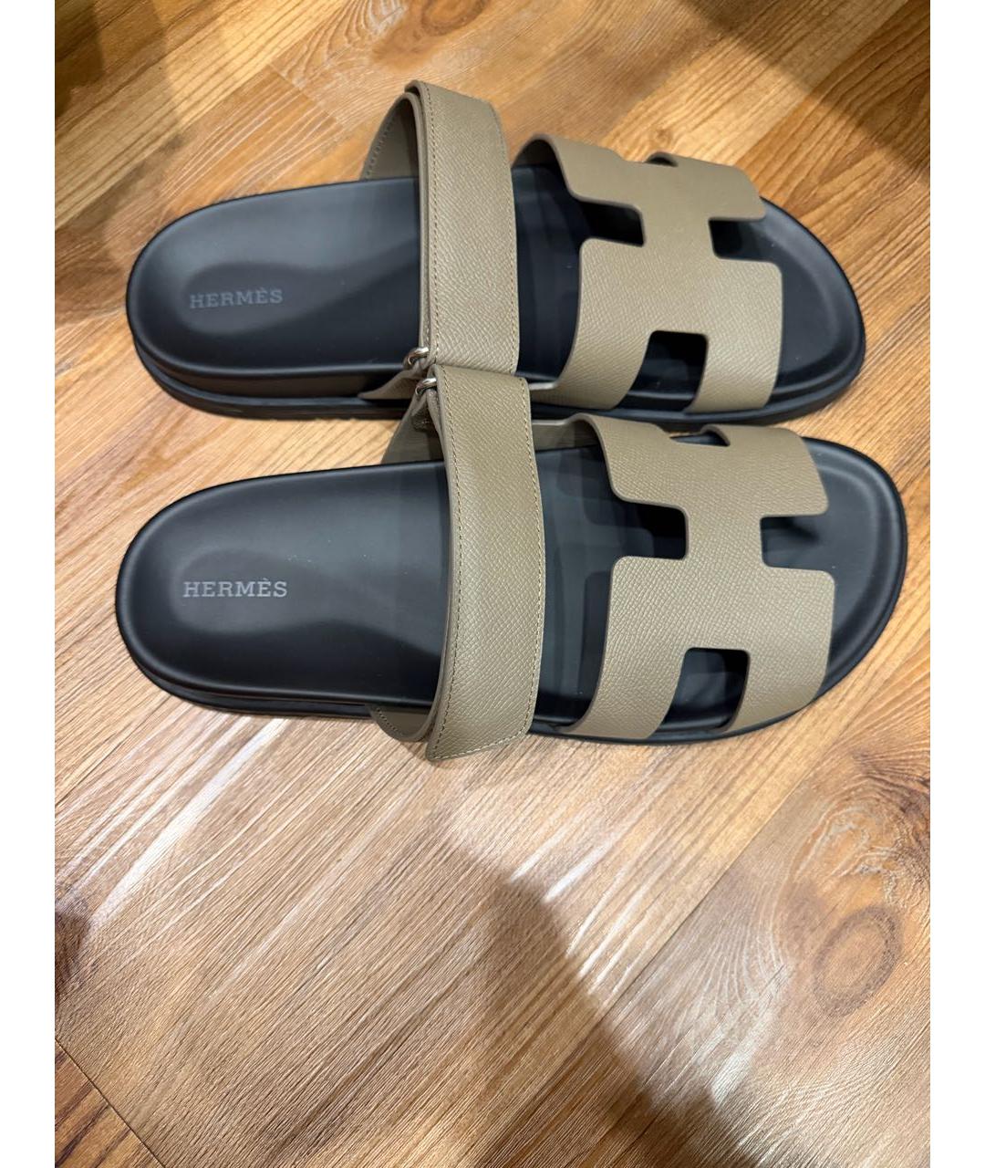 HERMES Кожаные шлепанцы, фото 5