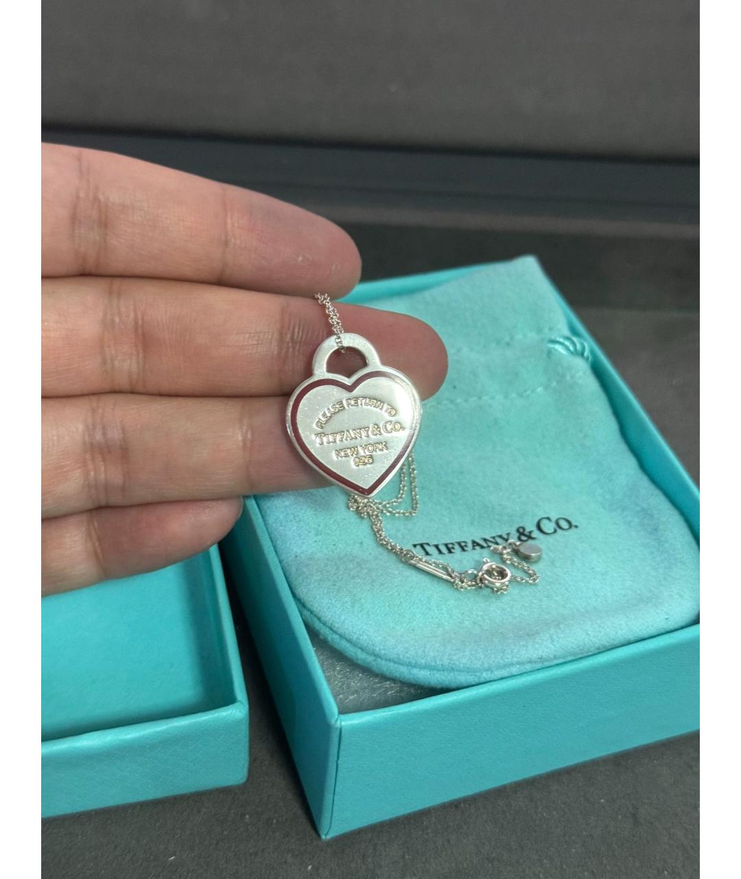 TIFFANY&CO Красная серебряная подвеска, фото 4