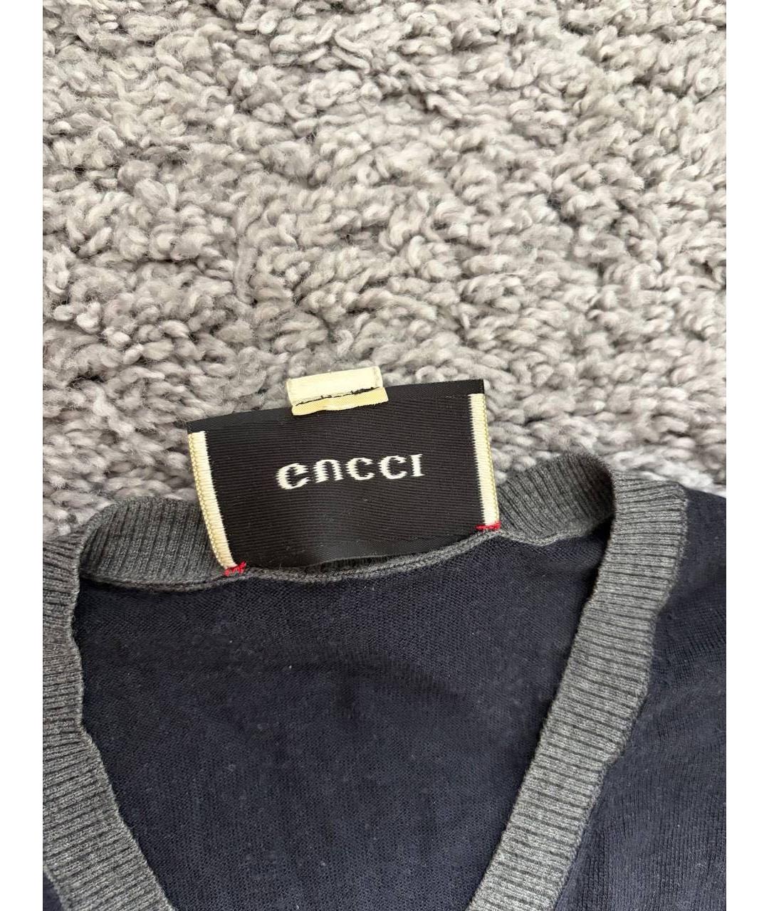 GUCCI Темно-синий шерстяной джемпер / свитер, фото 6