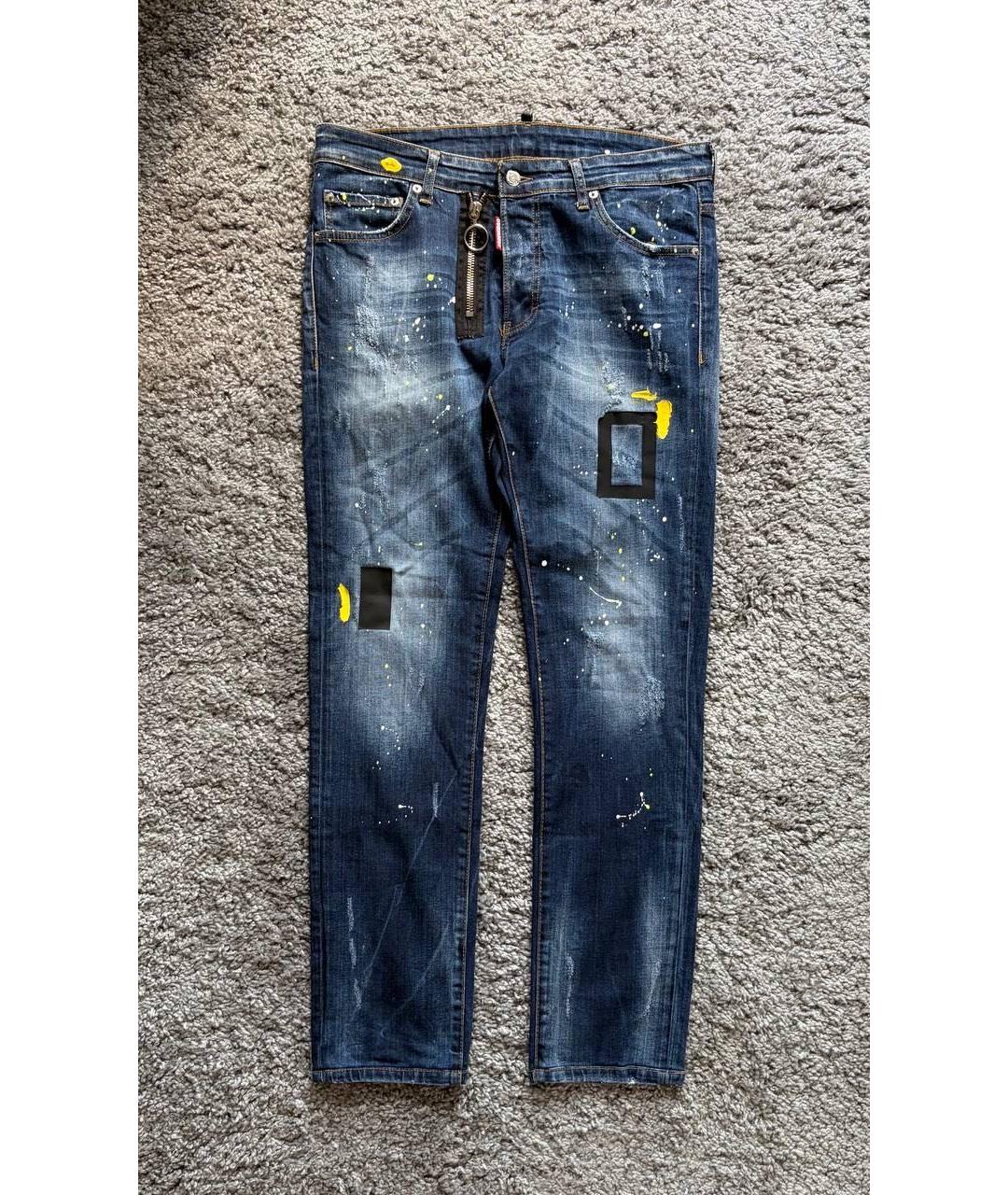 DSQUARED2 Темно-синие хлопковые джинсы скинни, фото 9