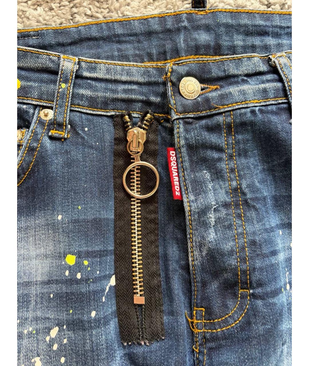 DSQUARED2 Темно-синие хлопковые джинсы скинни, фото 5
