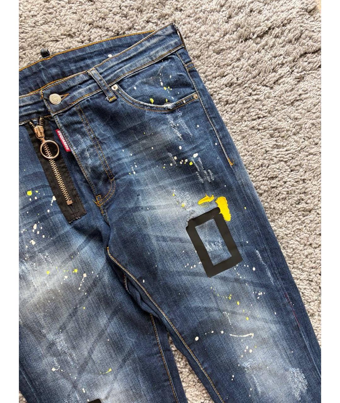 DSQUARED2 Темно-синие хлопковые джинсы скинни, фото 3