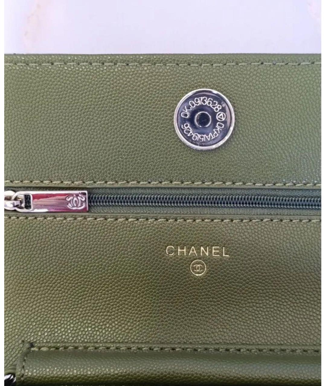 CHANEL Зеленая кожаная сумка через плечо, фото 6