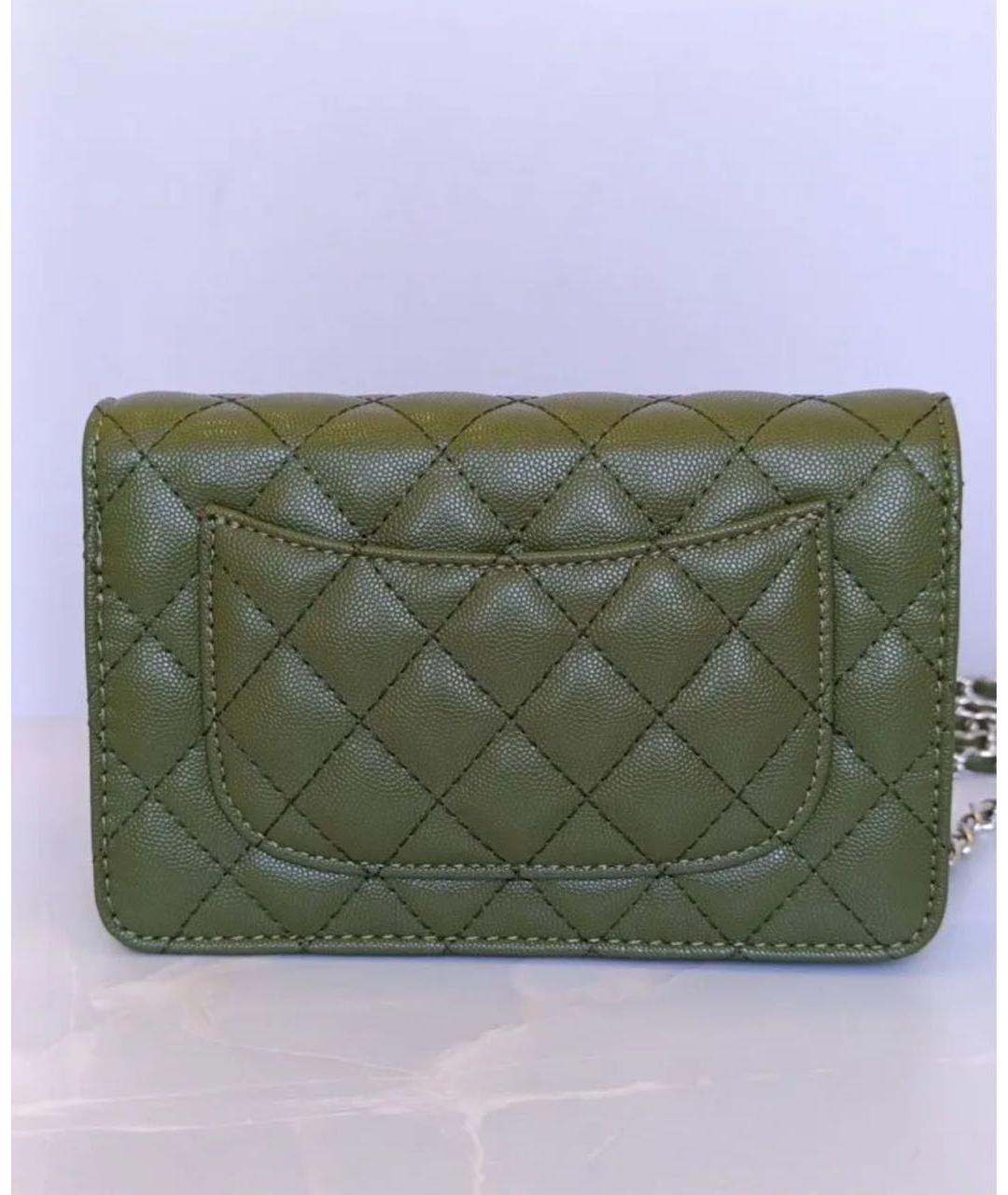 CHANEL Зеленая кожаная сумка через плечо, фото 3