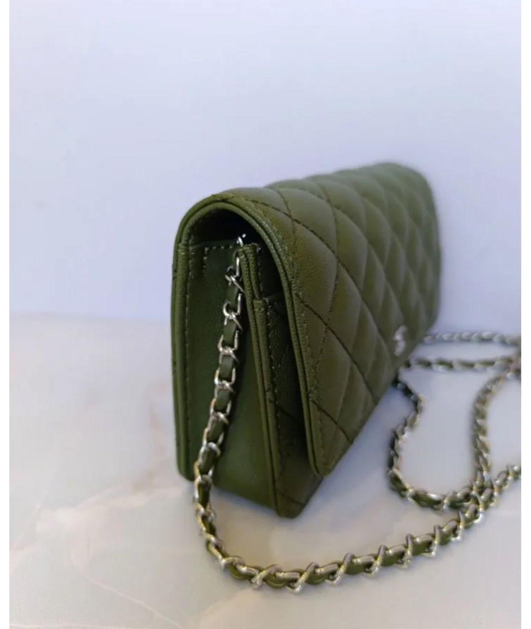 CHANEL Зеленая кожаная сумка через плечо, фото 2