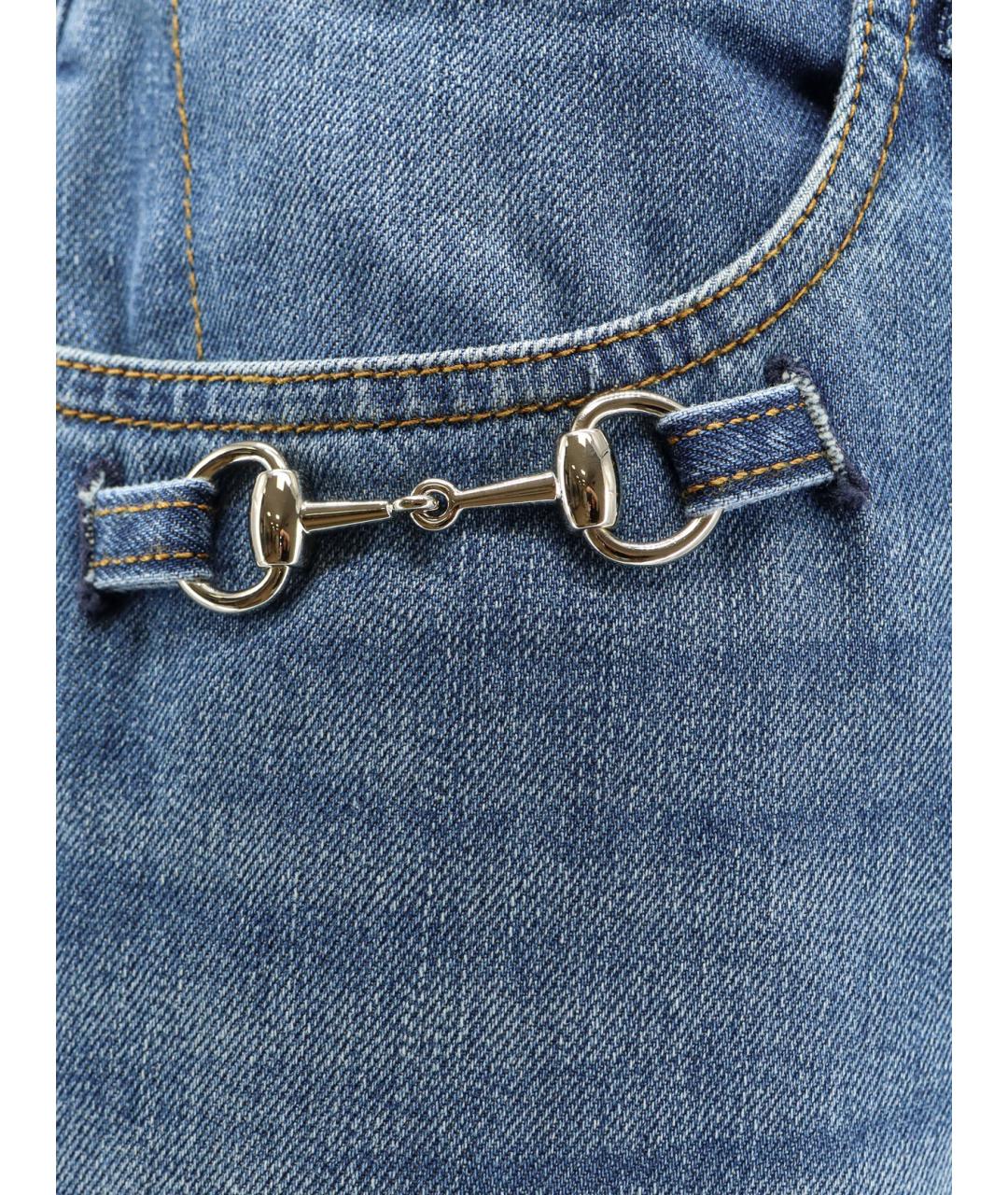 GUCCI Синие хлопковые джинсы клеш, фото 3