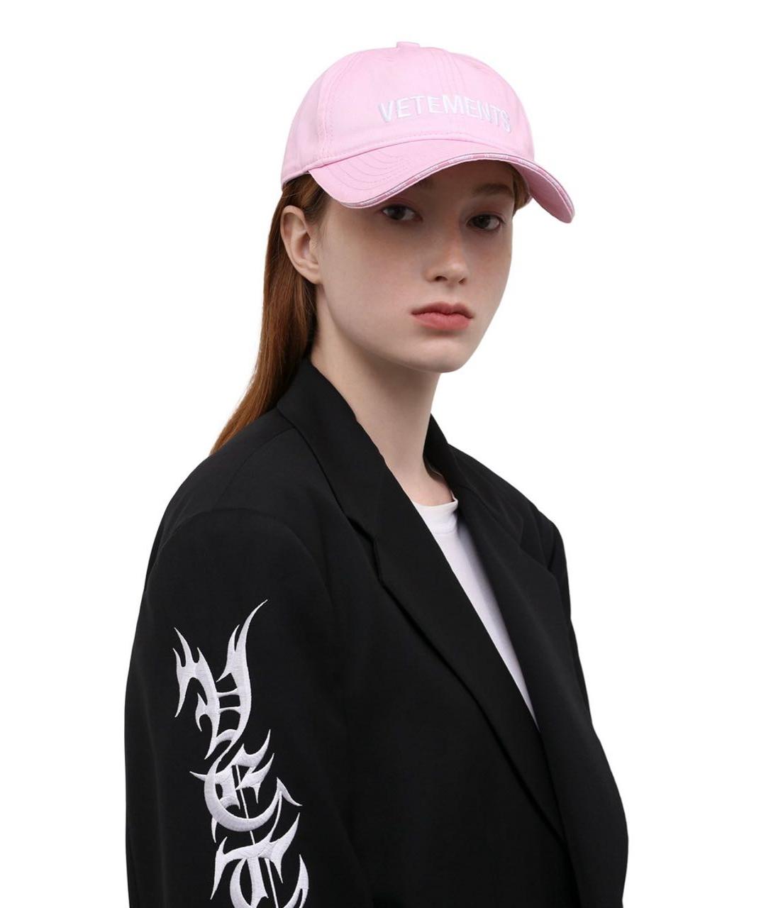 VETEMENTS Розовая хлопковая кепка, фото 4