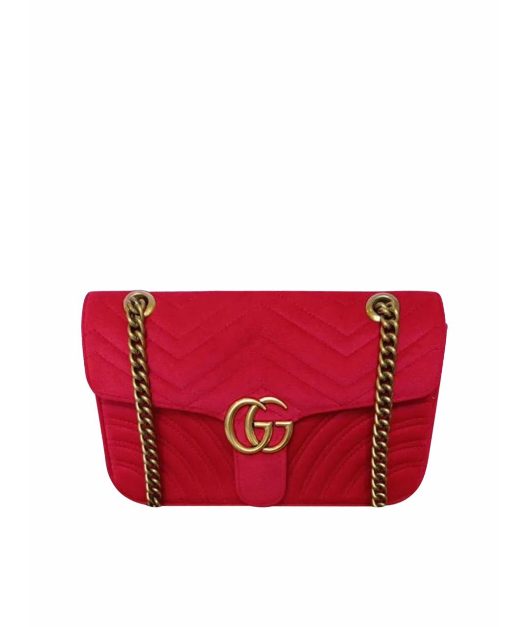GUCCI Красная замшевая сумка через плечо, фото 1