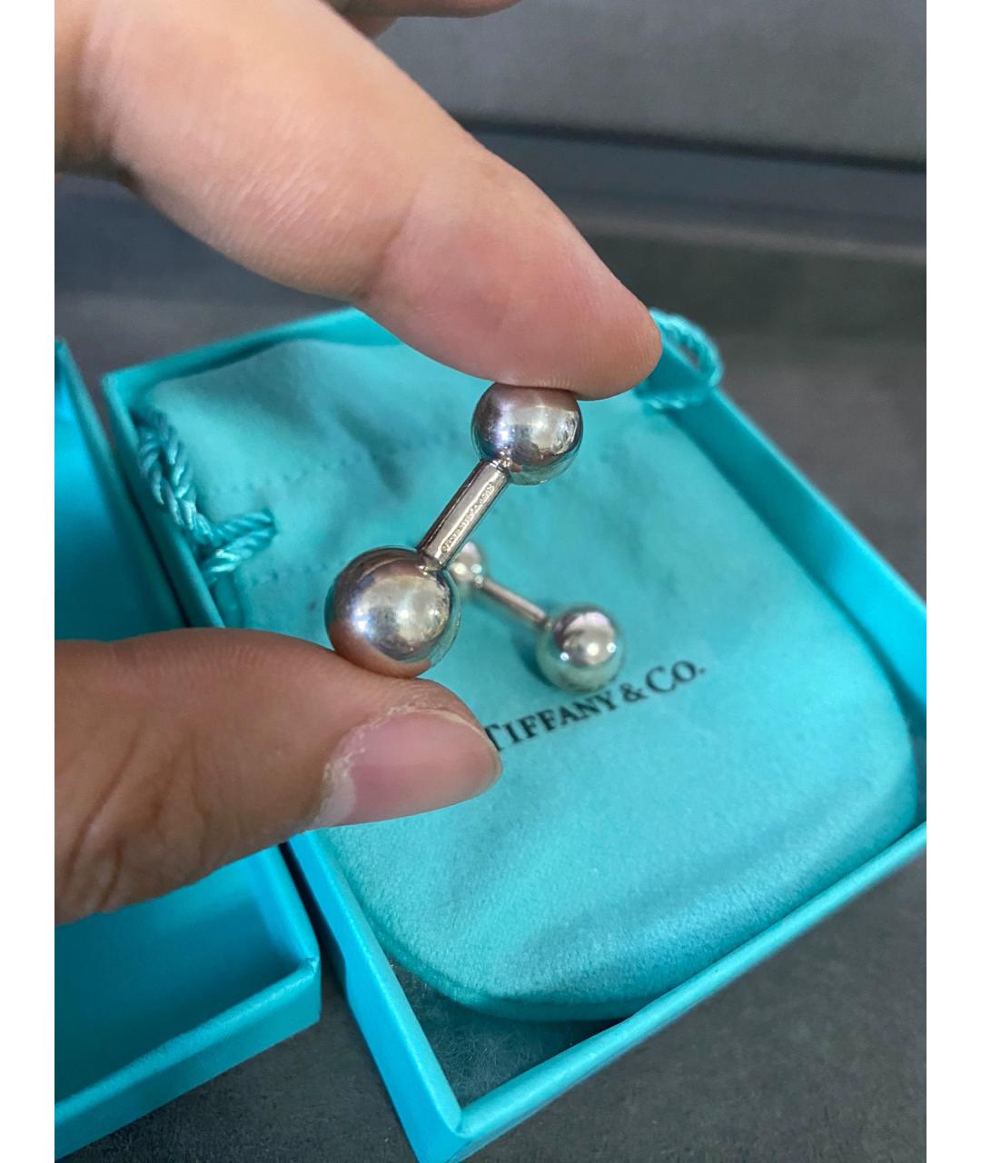 TIFFANY&CO Серебряные серебряные запонки, фото 4