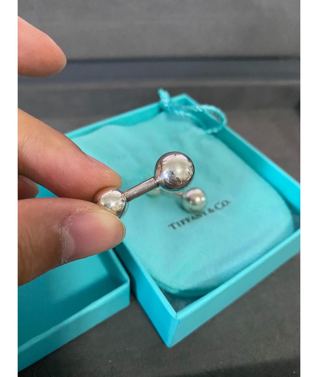 TIFFANY&CO Серебряные серебряные запонки, фото 8