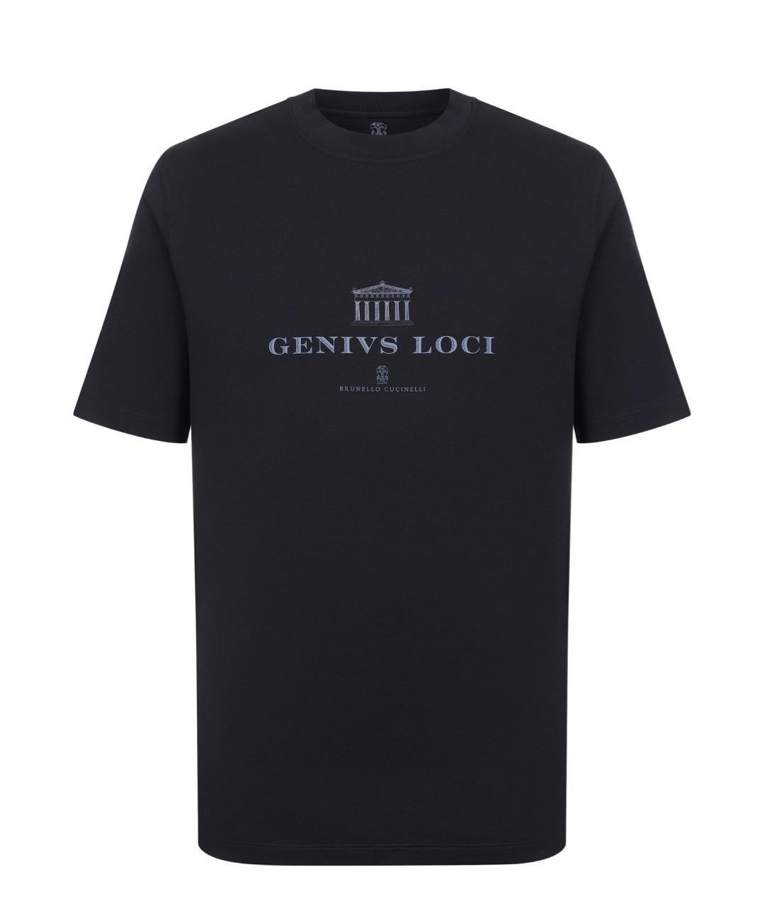 BRUNELLO CUCINELLI Черная хлопковая футболка, фото 1