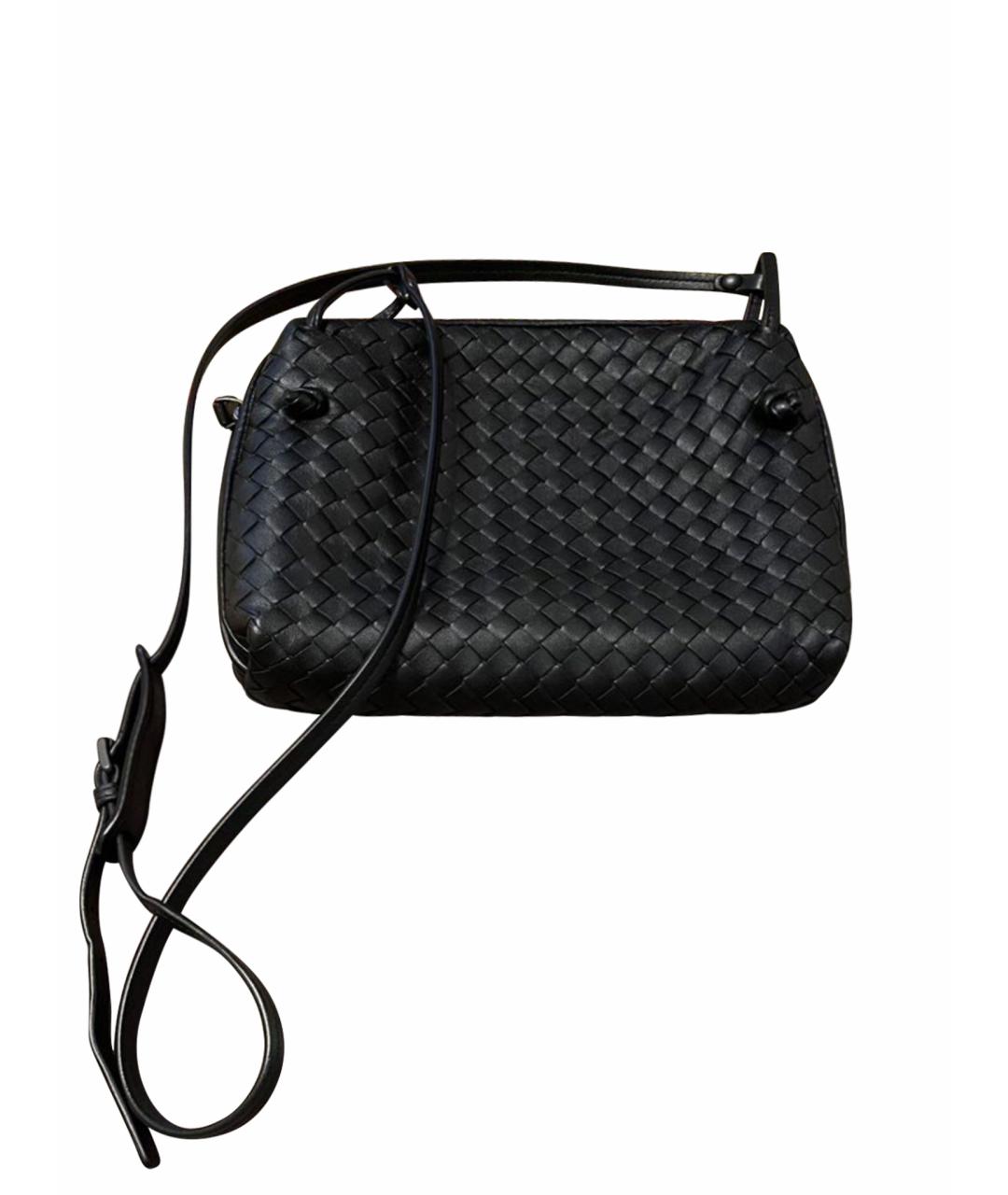 BOTTEGA VENETA Черная кожаная сумка через плечо, фото 1