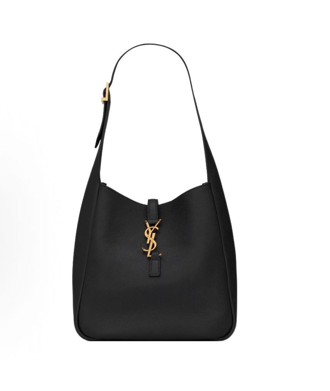SAINT LAURENT Черная кожаная сумка с короткими ручками, фото 5