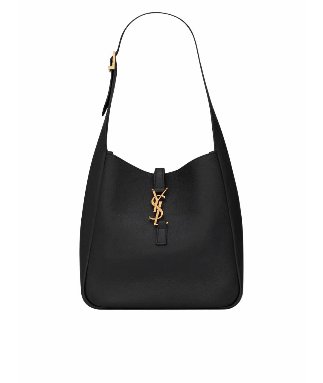 SAINT LAURENT Черная кожаная сумка с короткими ручками, фото 1