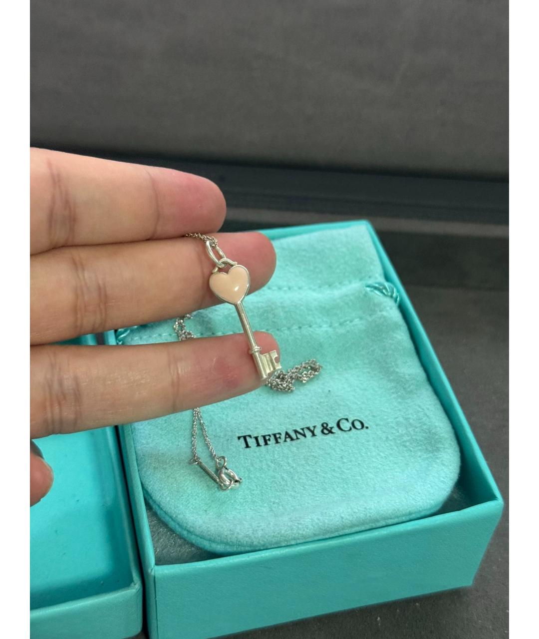 TIFFANY&CO Розовая серебряная подвеска, фото 3