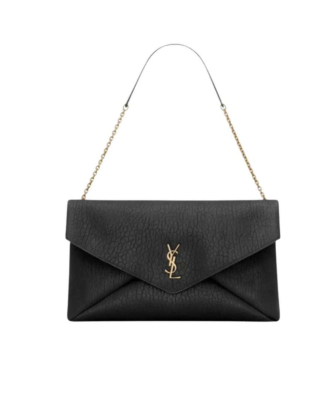 SAINT LAURENT Черная кожаная сумка через плечо, фото 9