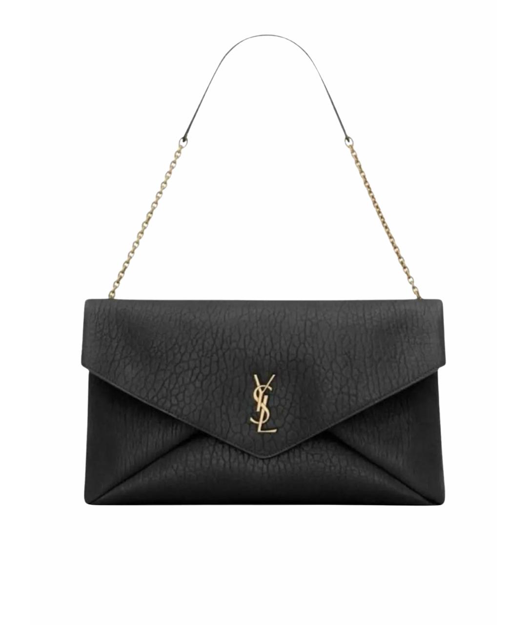 SAINT LAURENT Черная кожаная сумка через плечо, фото 1