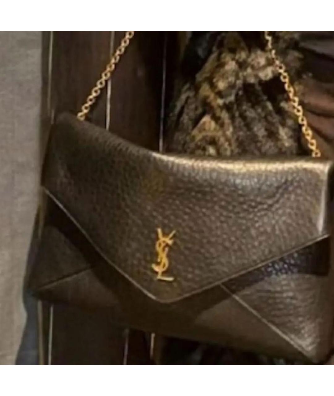 SAINT LAURENT Черная кожаная сумка через плечо, фото 8