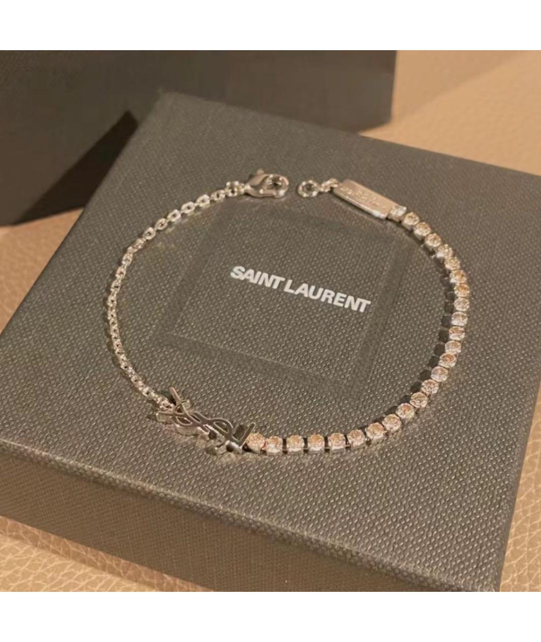 SAINT LAURENT Серебряный серебряный браслет, фото 6
