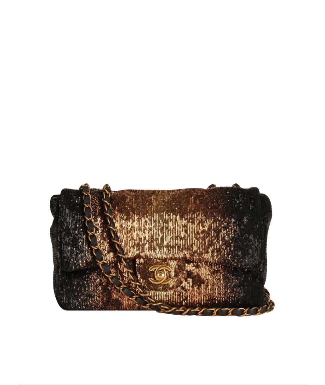 CHANEL Золотая сумка через плечо, фото 1