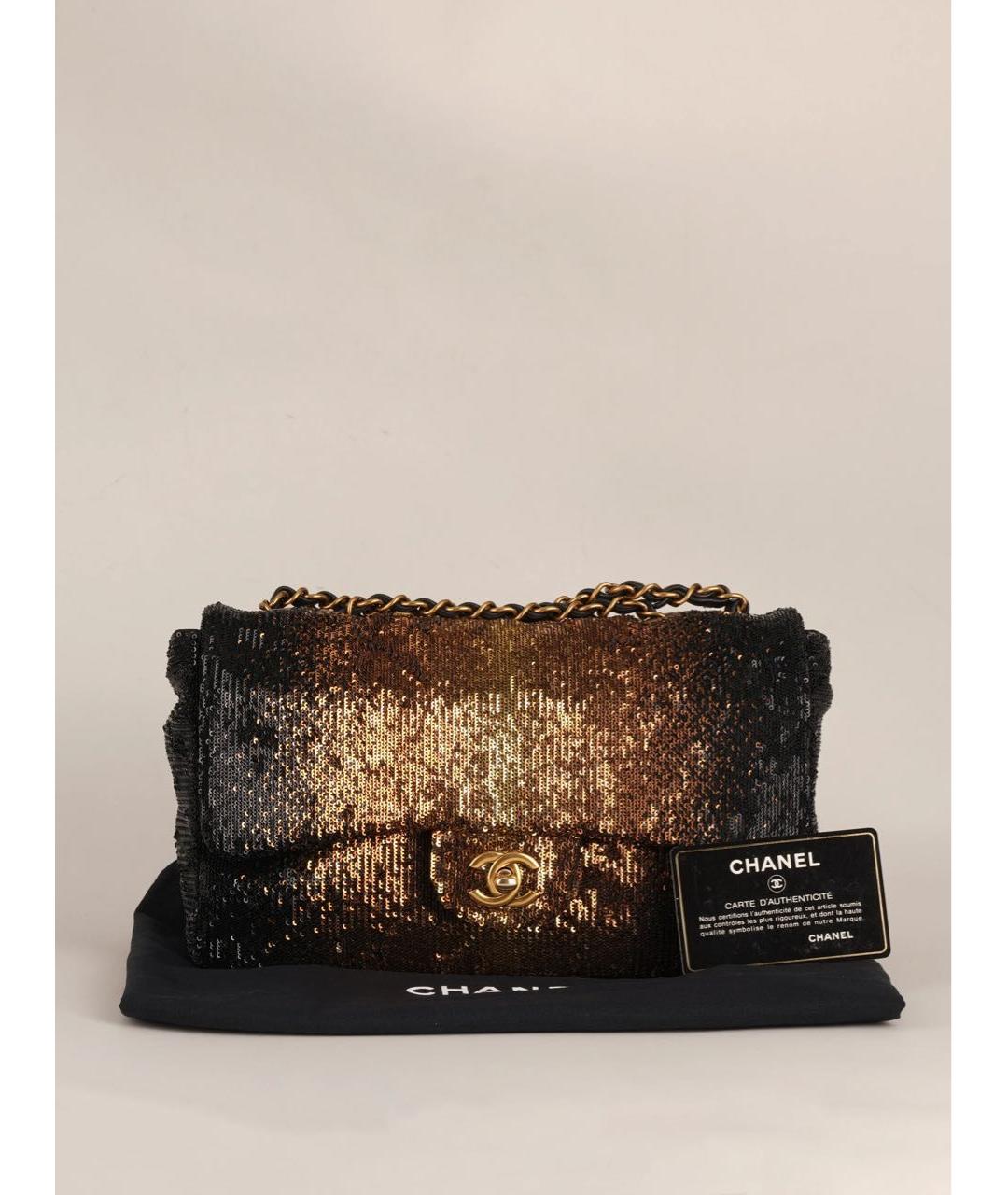 CHANEL Золотая сумка через плечо, фото 2