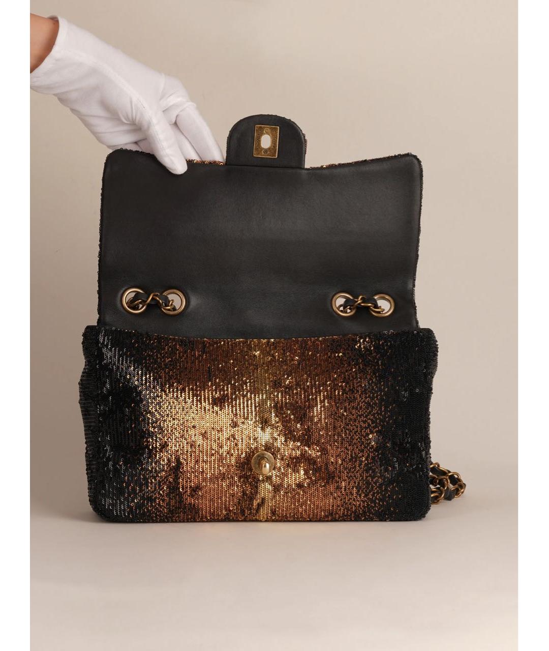 CHANEL Золотая сумка через плечо, фото 8