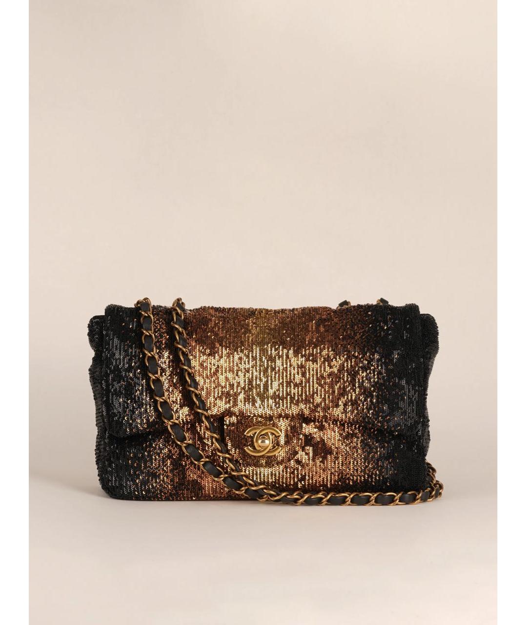 CHANEL Золотая сумка через плечо, фото 9