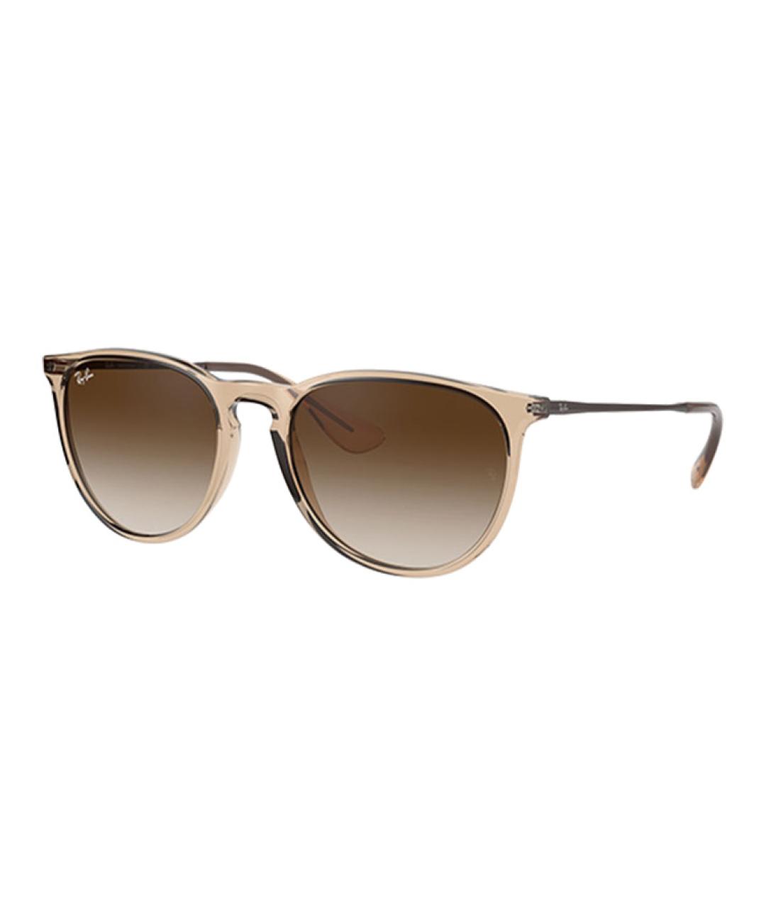 RAY BAN Коричневые пластиковые солнцезащитные очки, фото 1