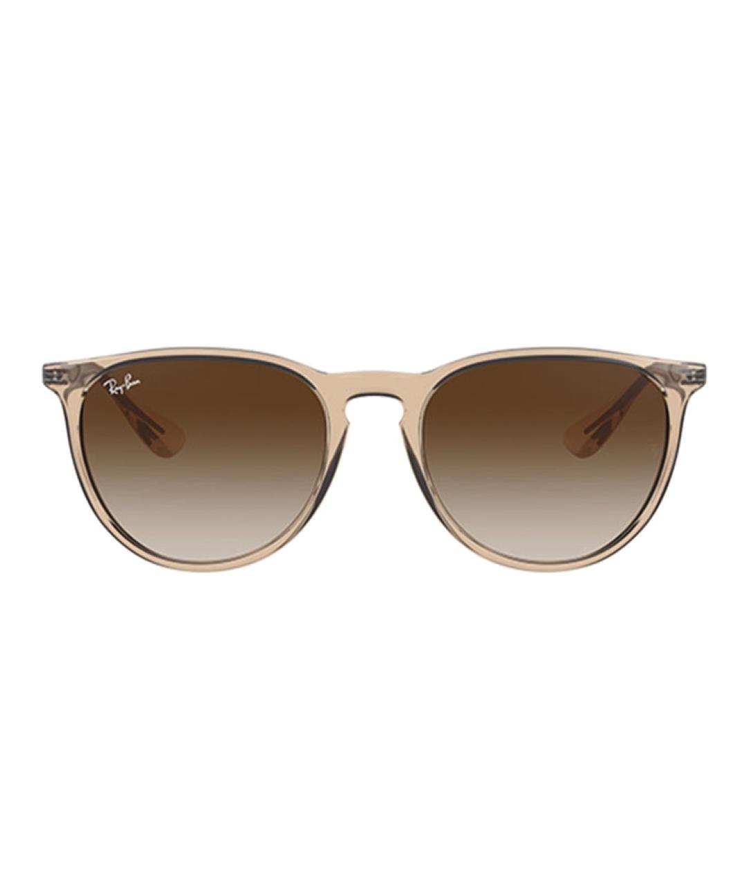 RAY BAN Коричневые пластиковые солнцезащитные очки, фото 2