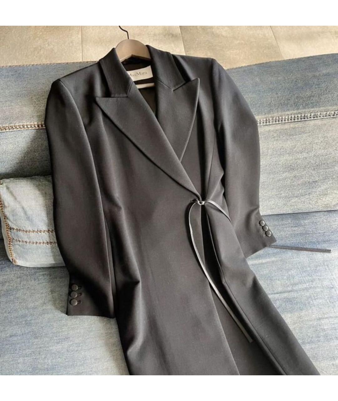 MAX MARA Черное шерстяное пальто, фото 4