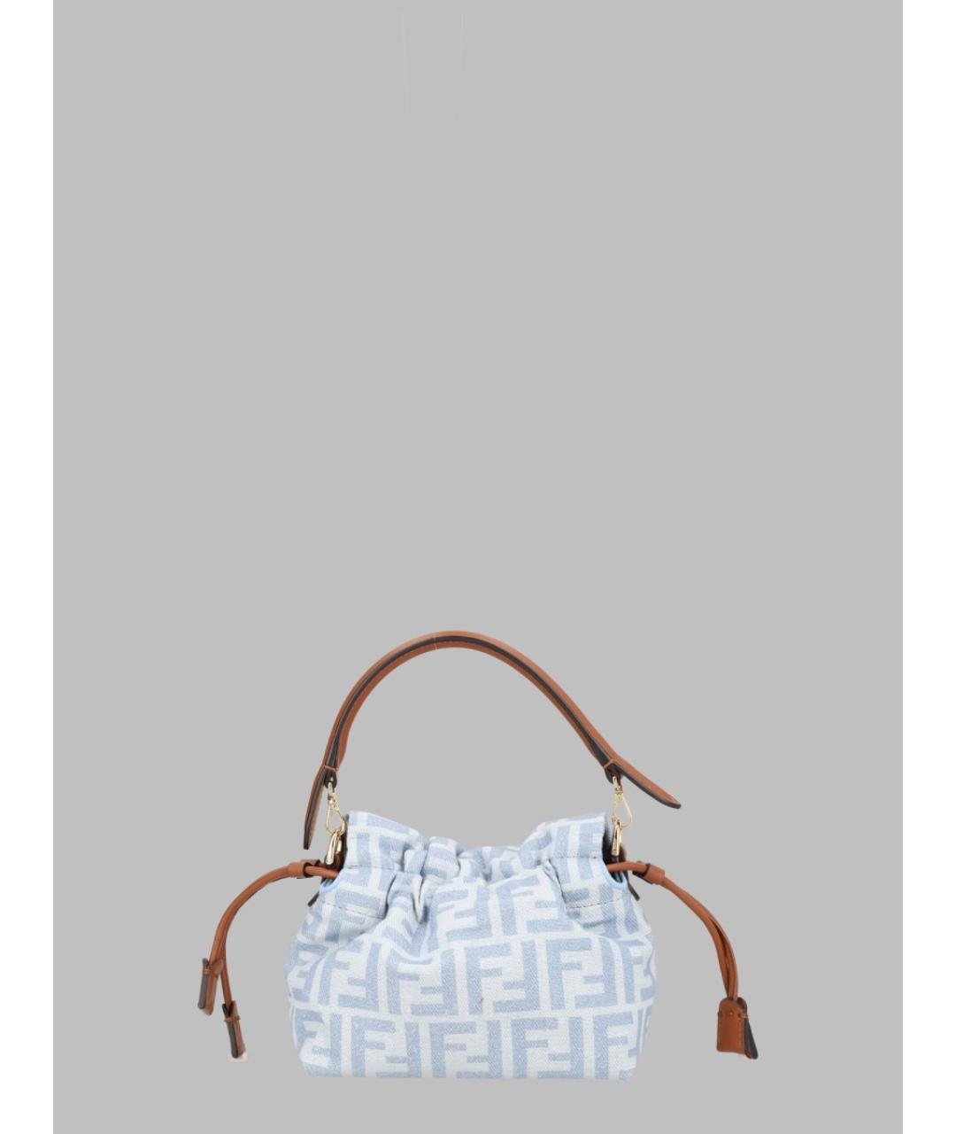 FENDI Голубая деним сумка через плечо, фото 2
