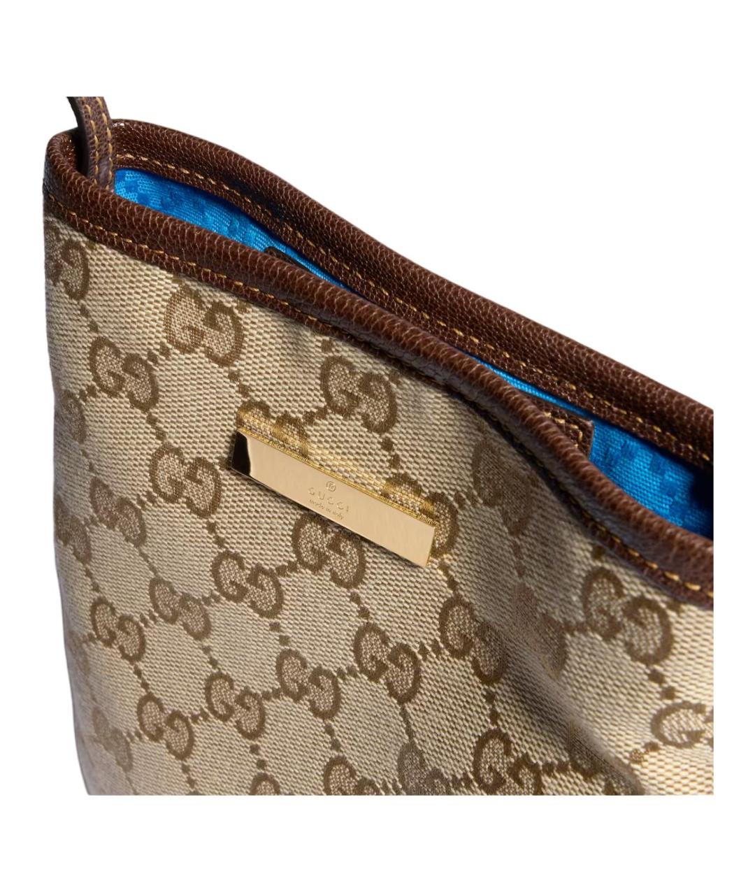GUCCI Бежевая сумка через плечо из канвы, фото 5