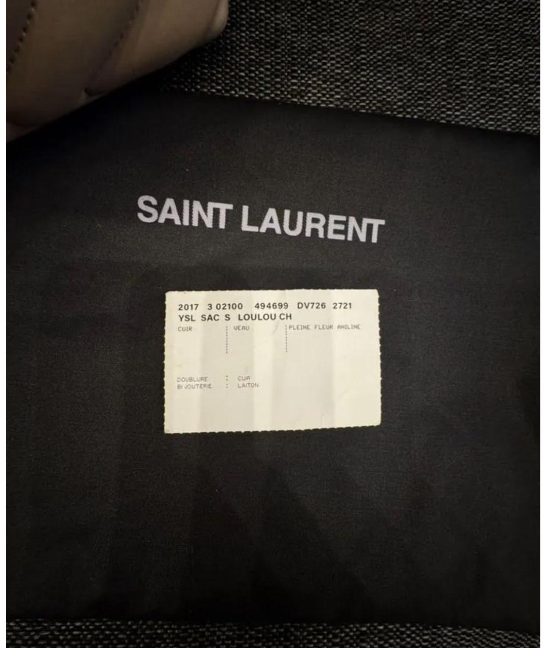 SAINT LAURENT Бежевая кожаная сумка через плечо, фото 6