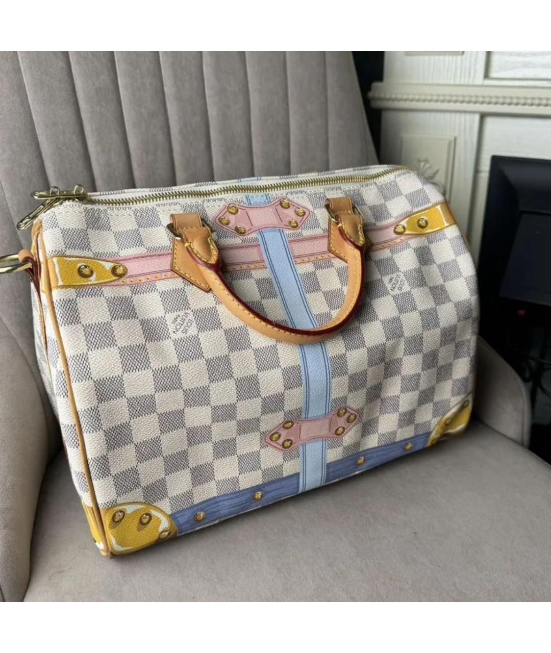 LOUIS VUITTON Бежевая сумка с короткими ручками из канвы, фото 3