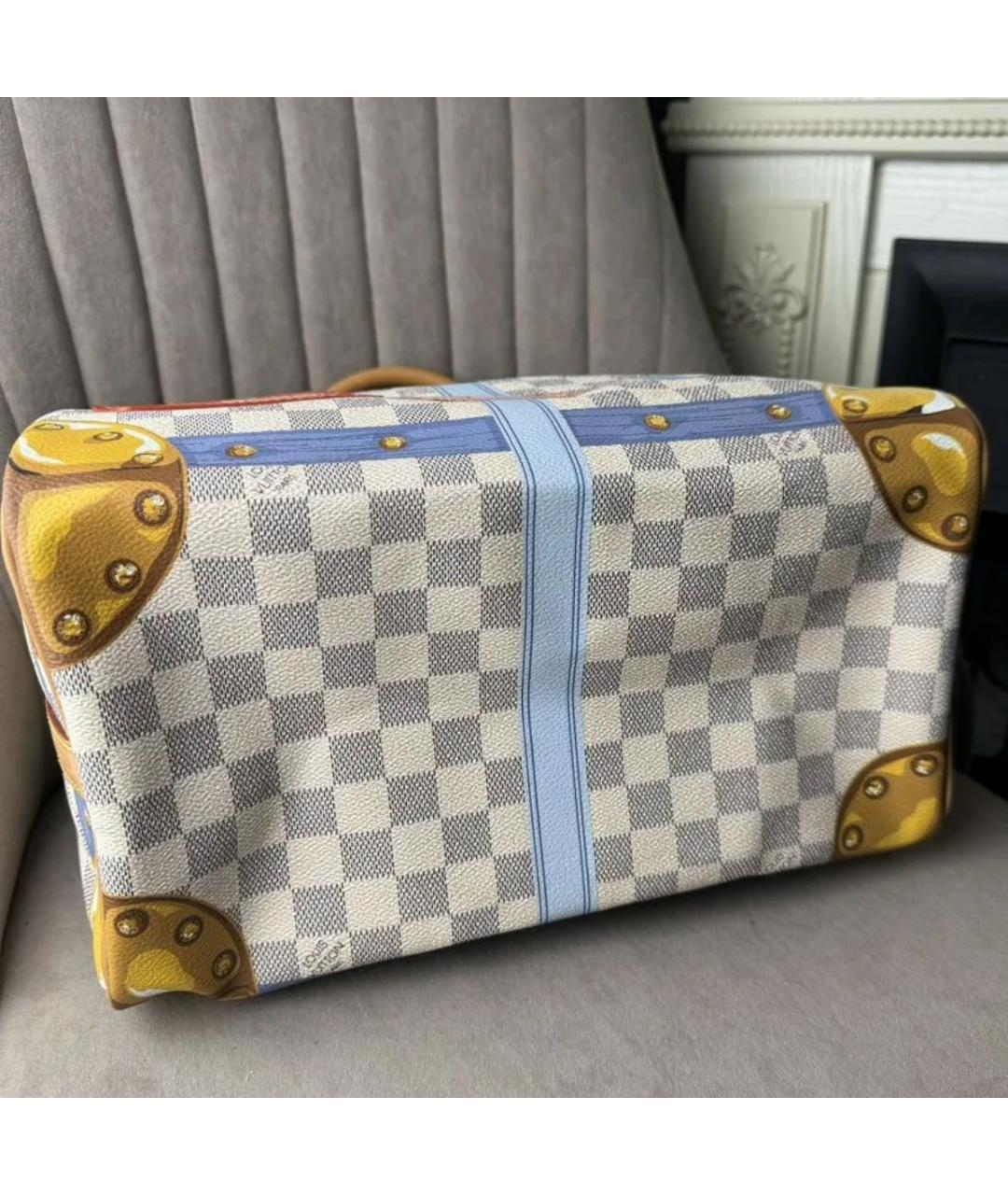 LOUIS VUITTON Бежевая сумка с короткими ручками из канвы, фото 6