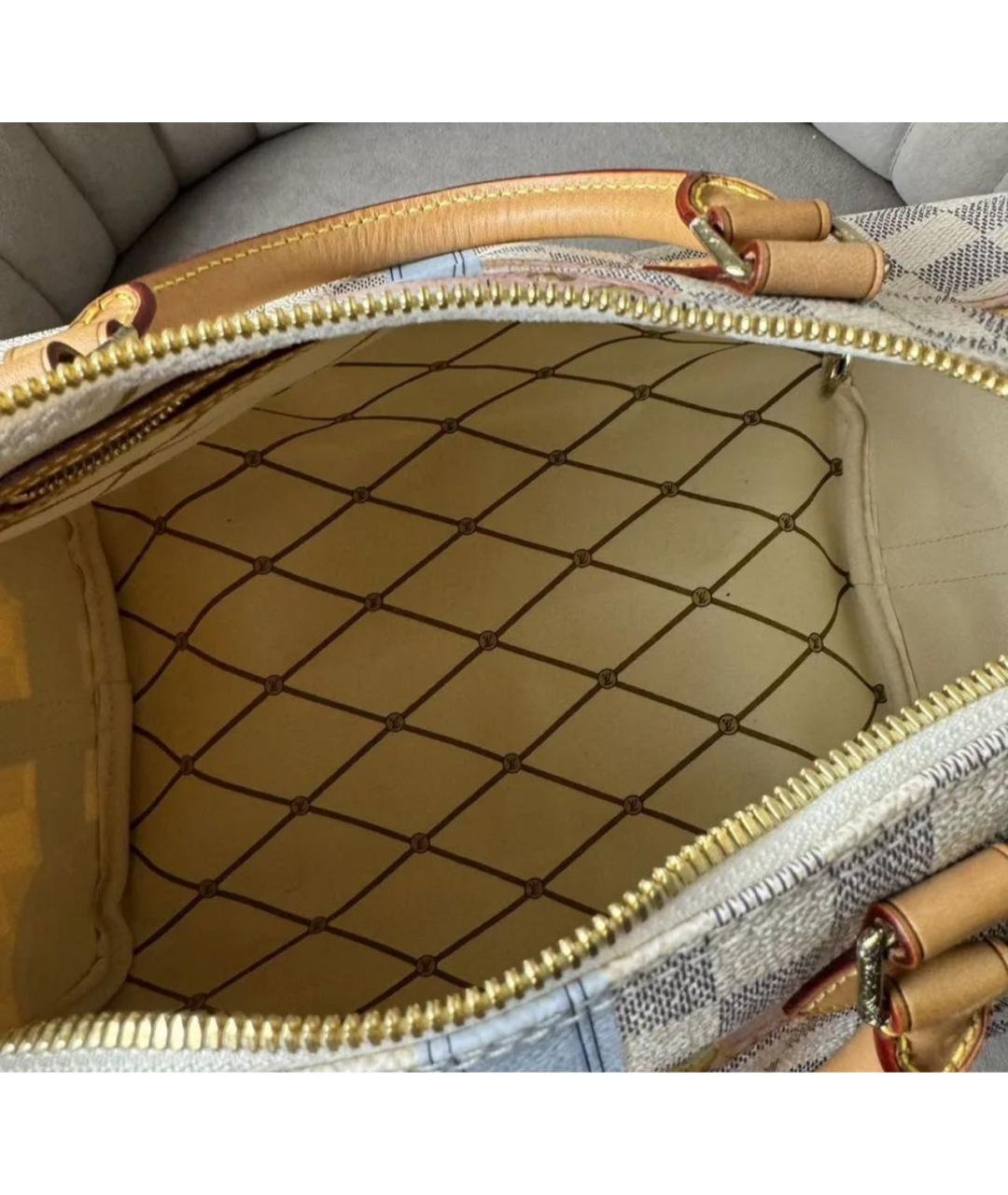 LOUIS VUITTON Бежевая сумка с короткими ручками из канвы, фото 4