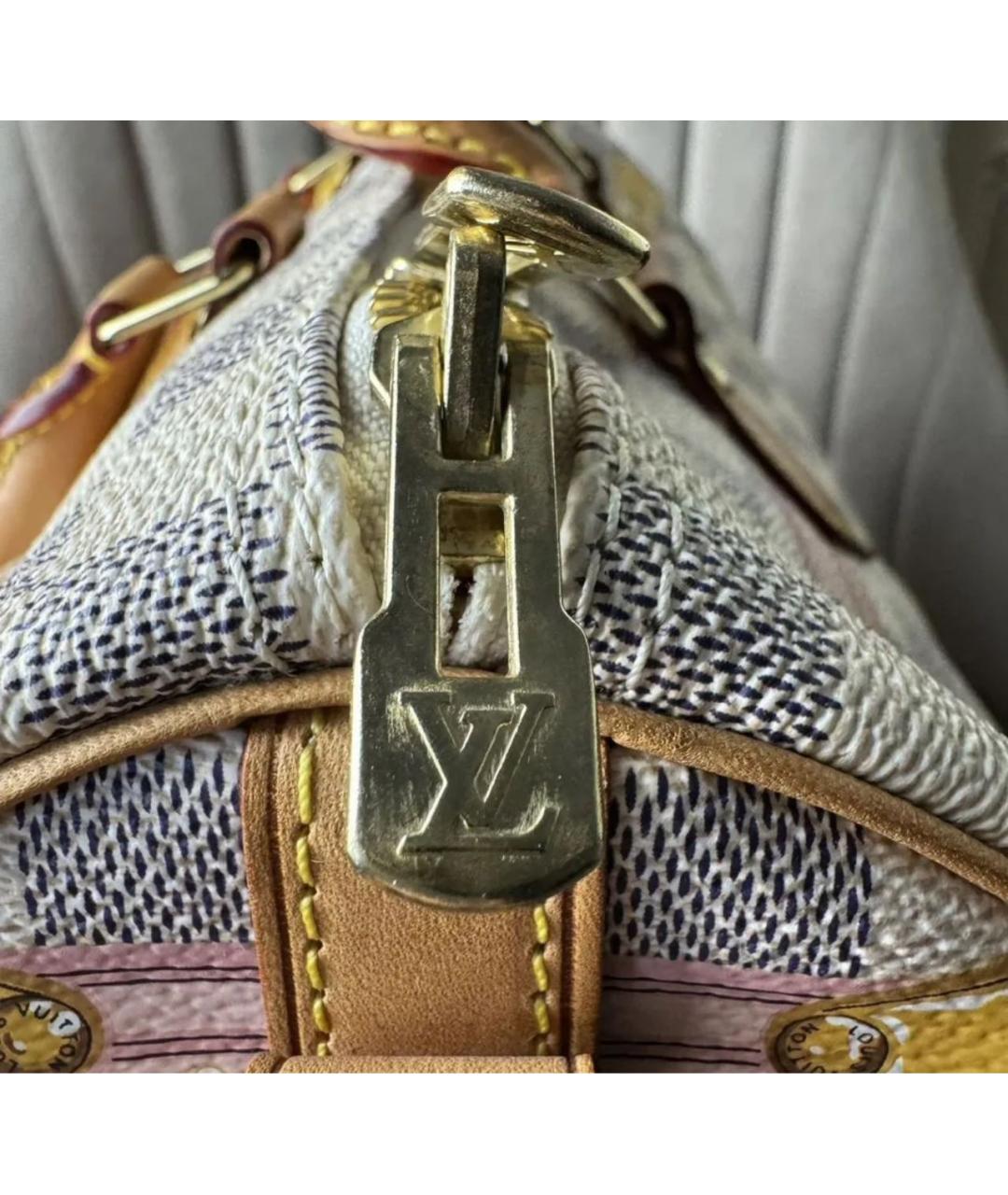 LOUIS VUITTON Бежевая сумка с короткими ручками из канвы, фото 7