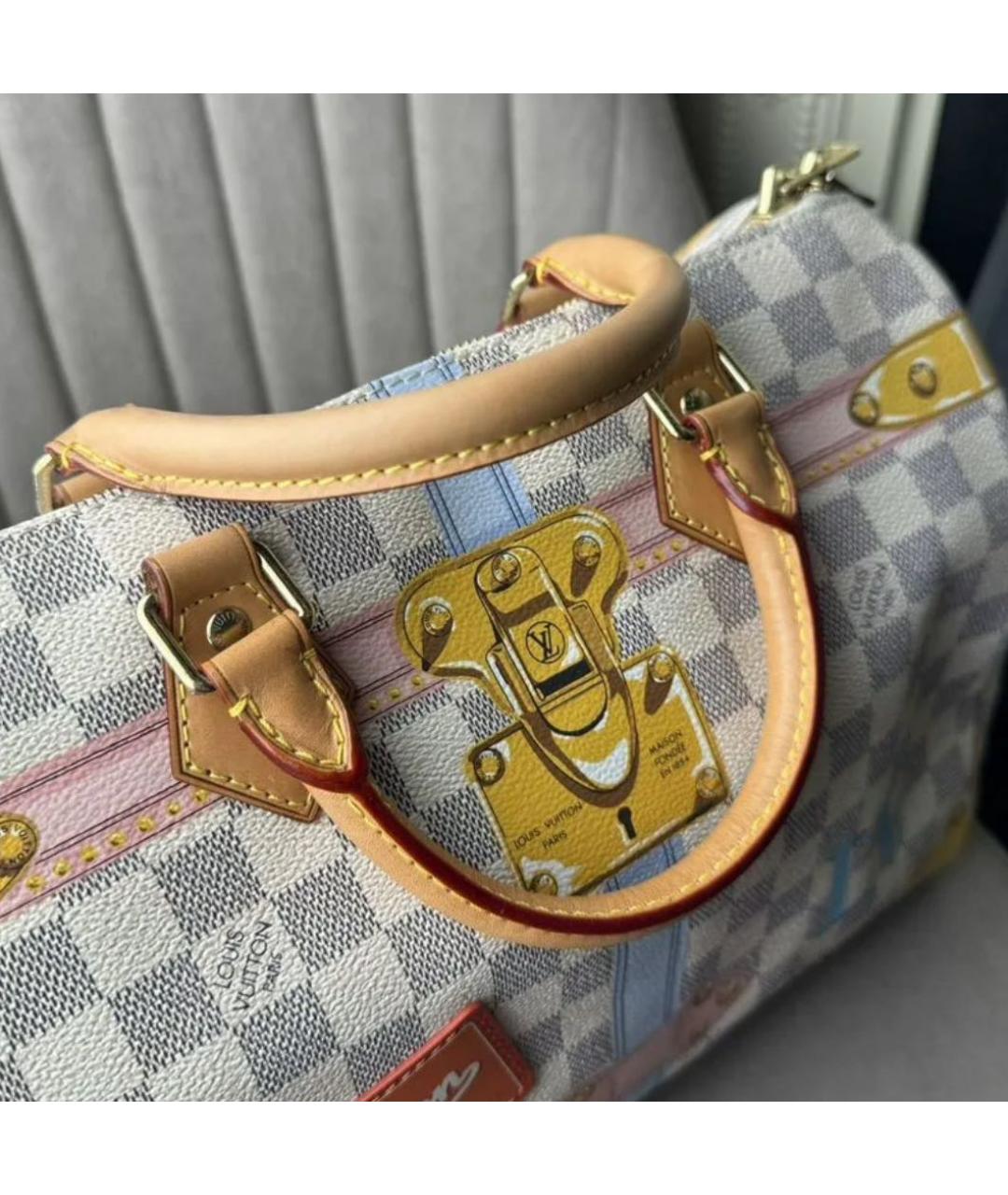 LOUIS VUITTON Бежевая сумка с короткими ручками из канвы, фото 5