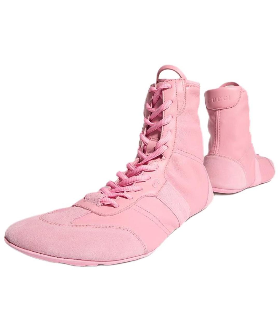 GUCCI Розовые кожаные сапоги, фото 4